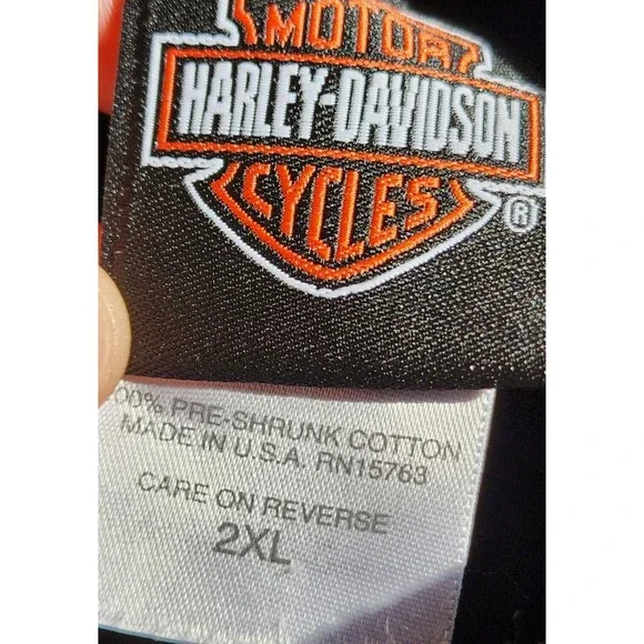 Harley Davidson 2007 Vintage Black T-Shirt 2 Sided Plus 2XL Corpus Sailor Girl